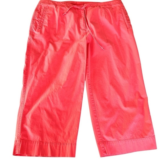 Talbots Capri Pants Coral Pink Stretch Cropped Straight Leg 16W Petite - Picture 1 of 15